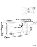 Glass Display Sideboard MILORA 160 cm White