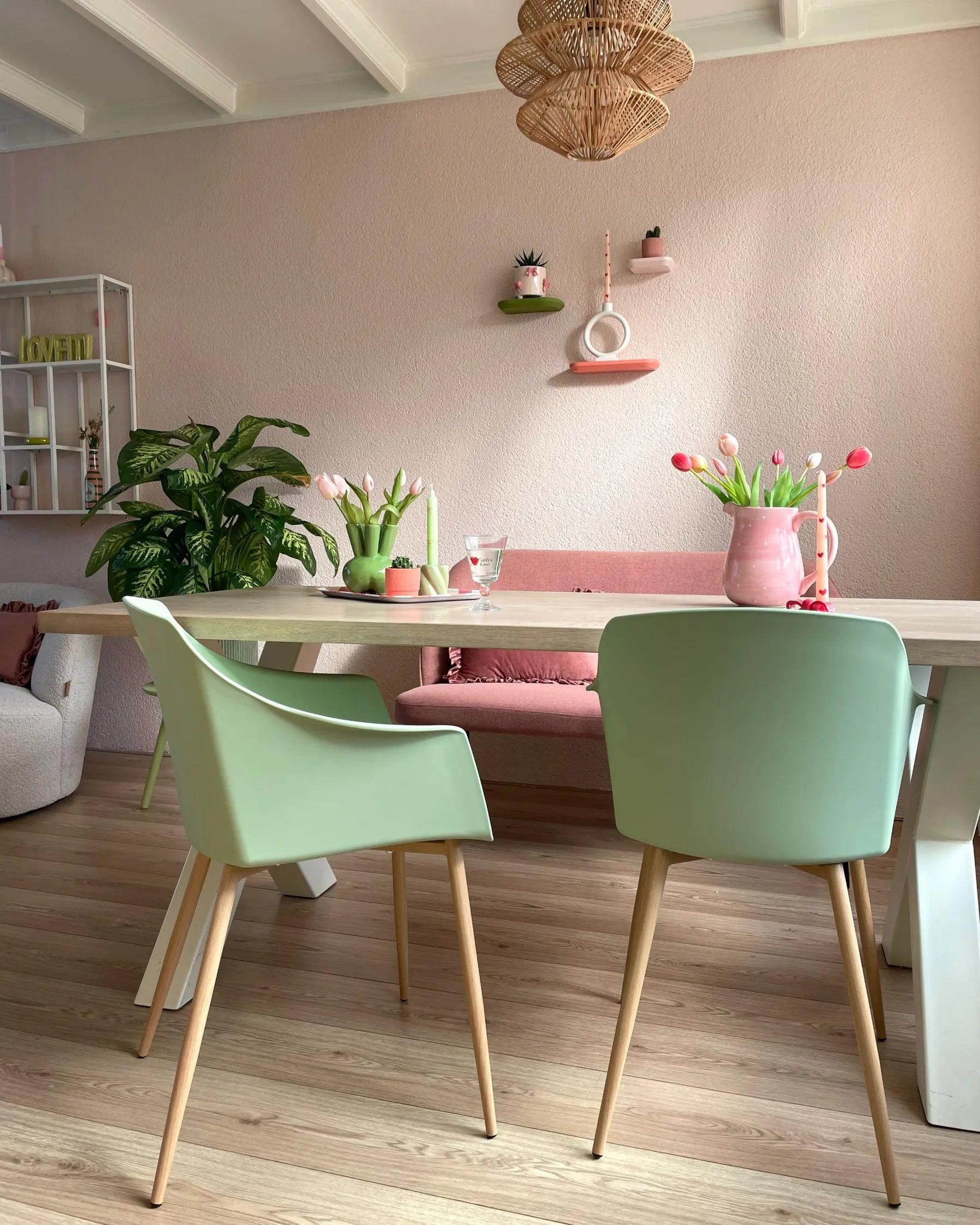 Set of 2 Dining Chairs II Light Green