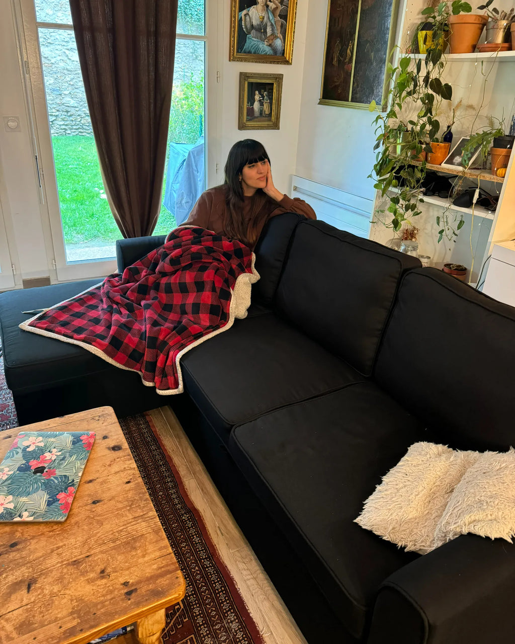 Corner Sofa Bed 3 Seater NESNA Fabric Black with Storage Left Hand