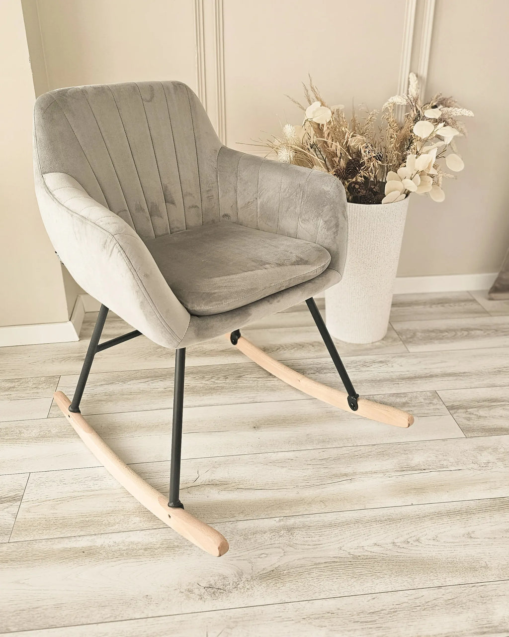 Rocking Chair LIARUM Velvet Grey