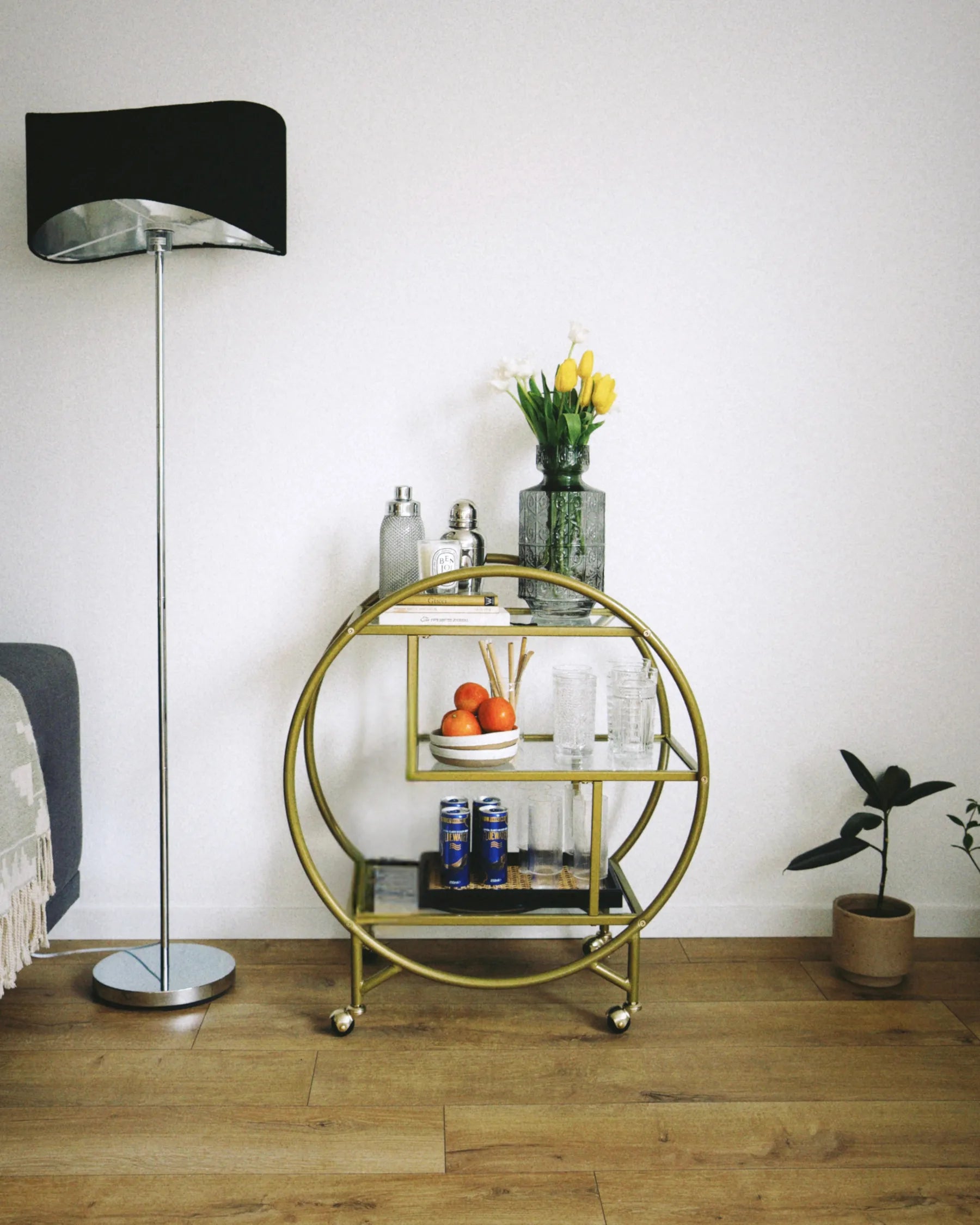 Kitchen Trolley COLTON Metal Gold