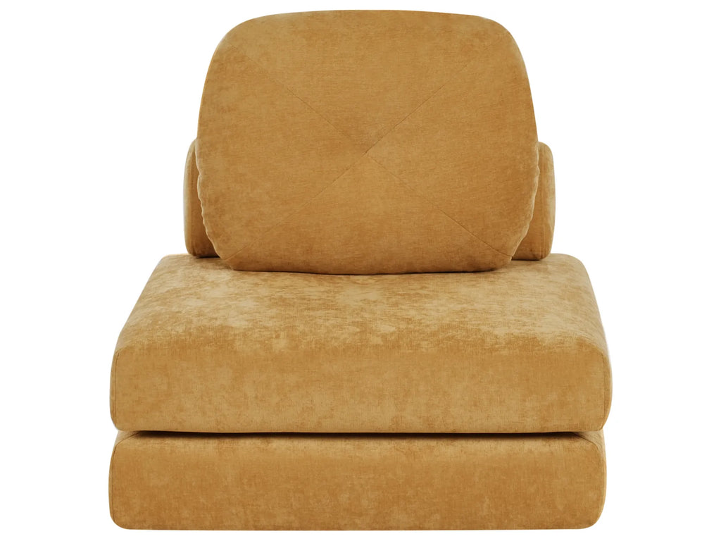 Single Sofa Bed OLDEN Fabric Mustard