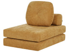 Single Sofa Bed OLDEN Fabric Mustard