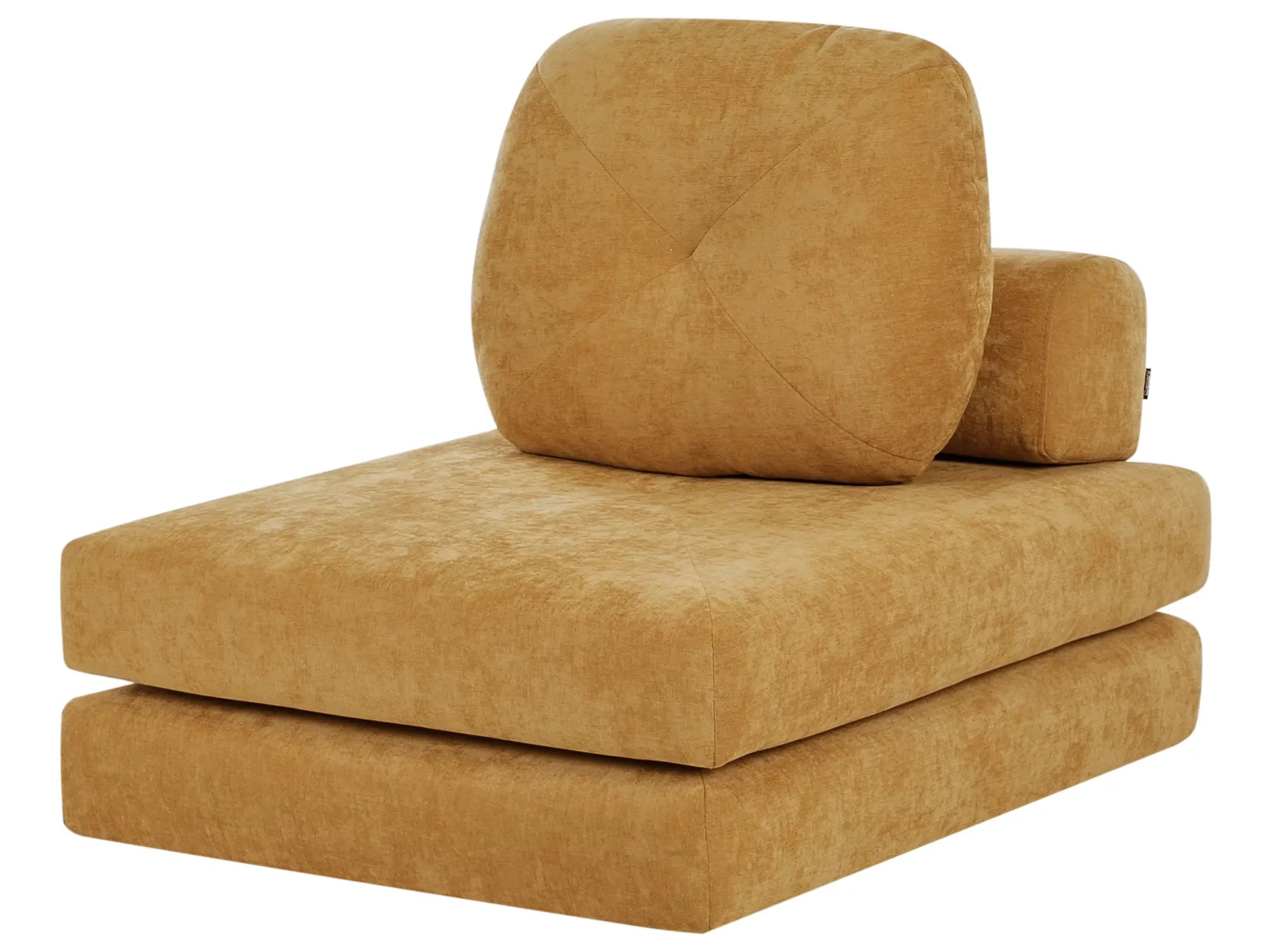 Single Sofa Bed OLDEN Fabric Mustard