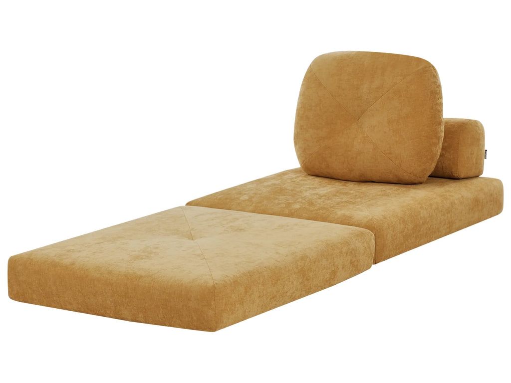 Single Sofa Bed OLDEN Fabric Mustard