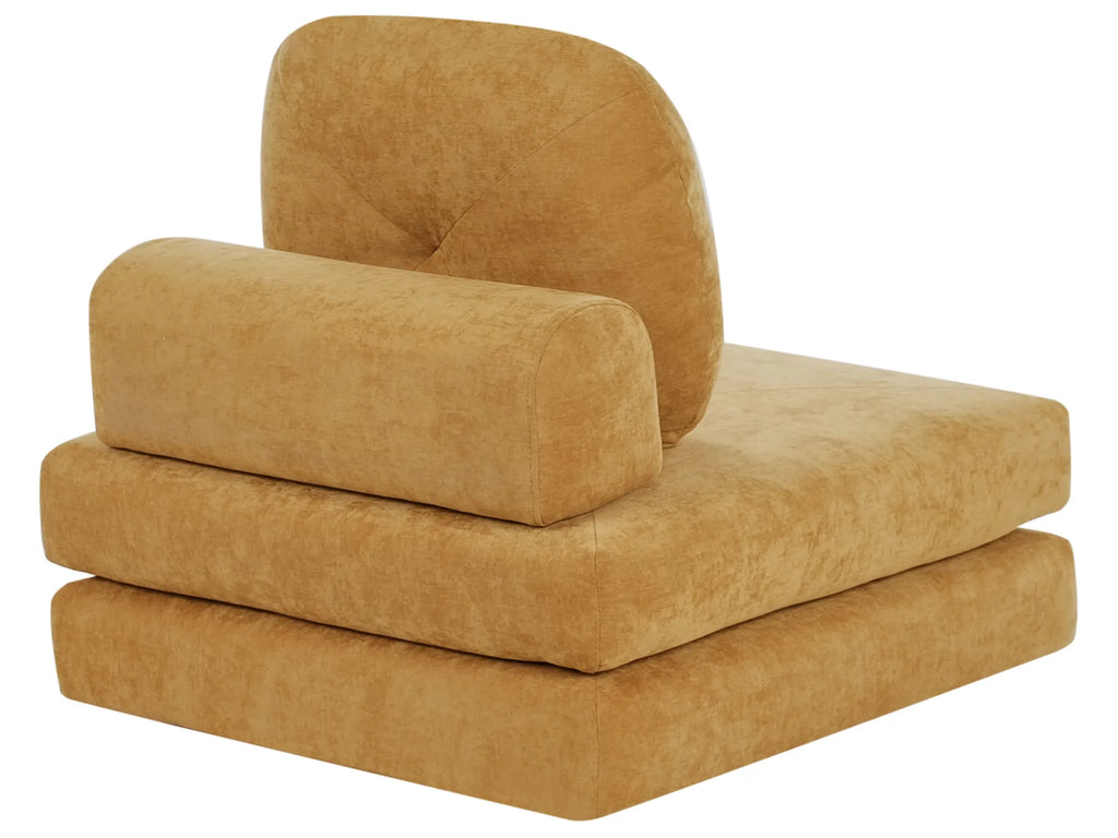 Single Sofa Bed OLDEN Fabric Mustard