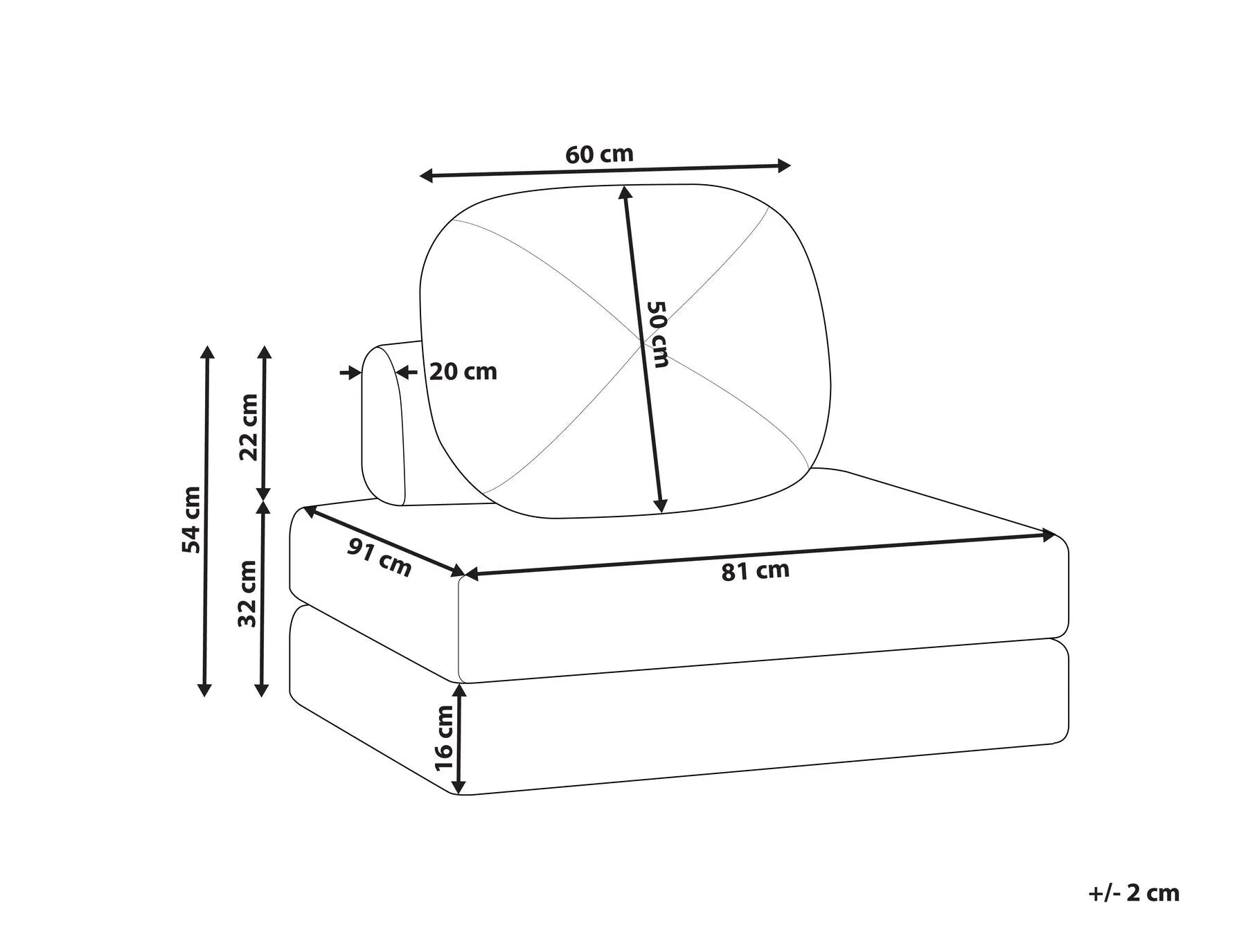 Single Sofa Bed OLDEN Fabric Mustard