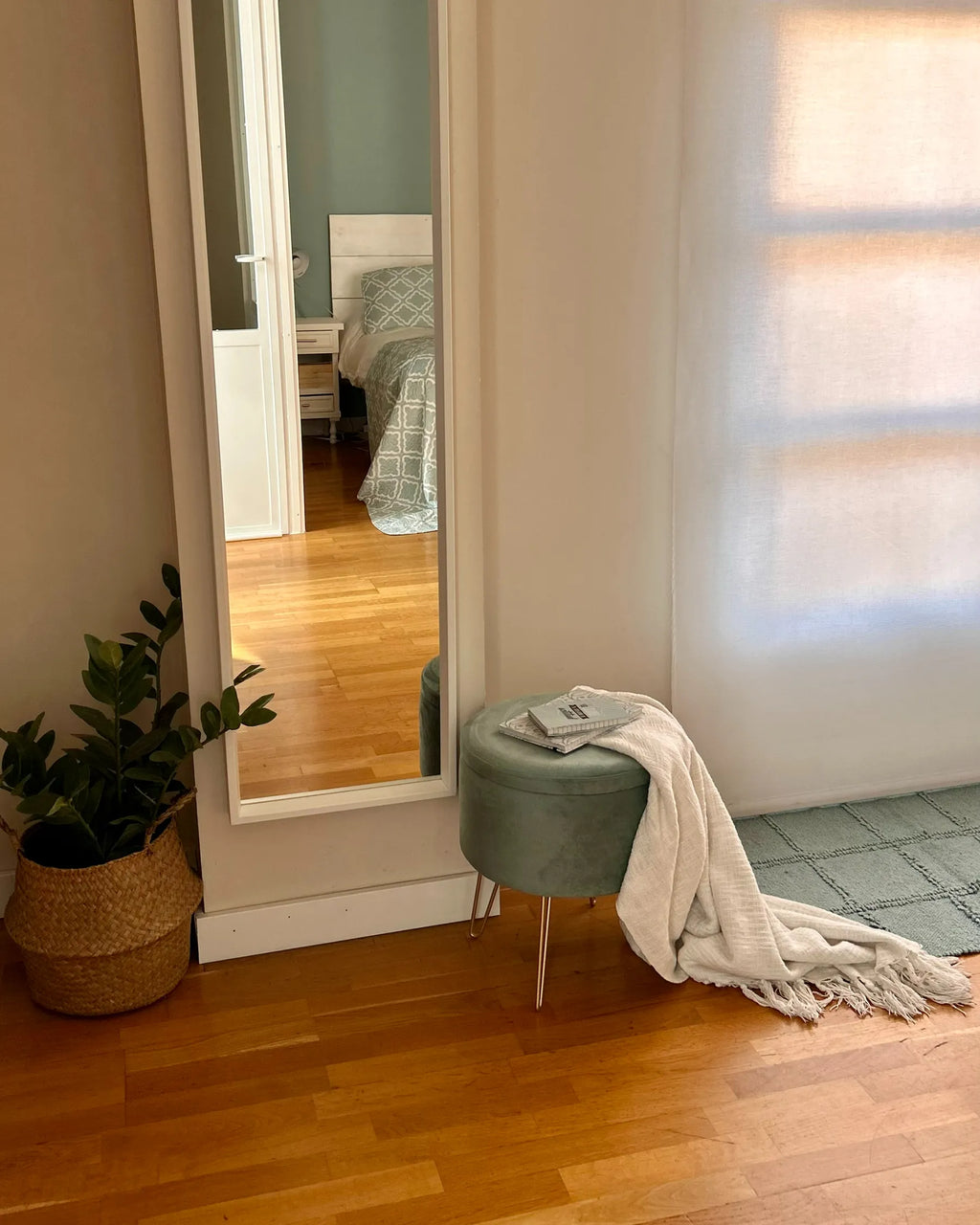 Storage Pouffe SILAS Velvet Mint Green