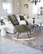 Rocking Chair OULU Boucle Dark Green