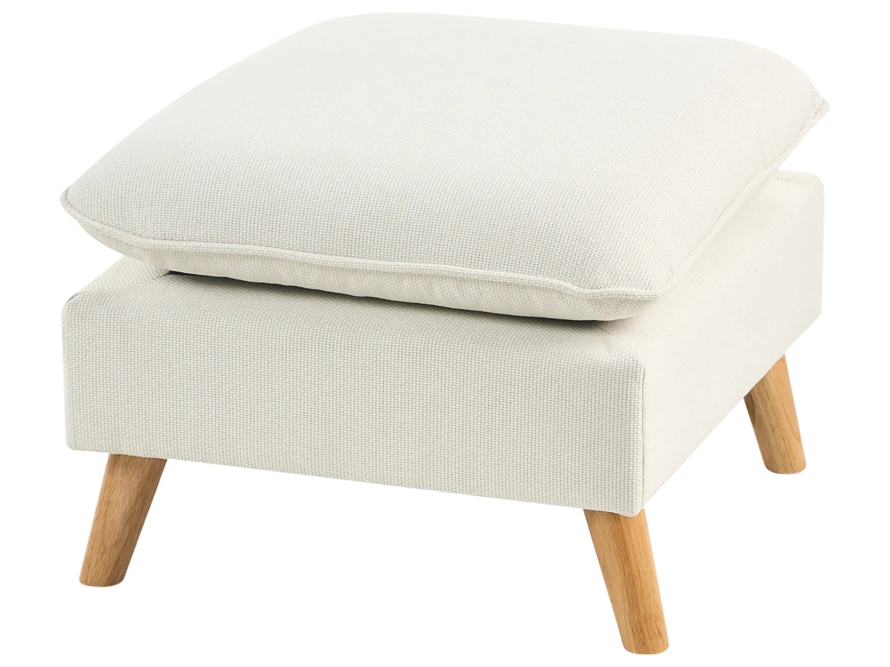 Sofa 3 Seater DALVIK Fabric White with Ottoman