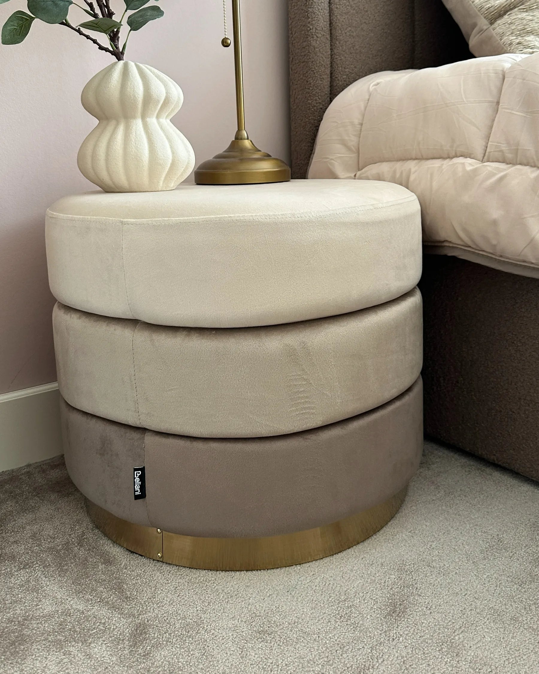 Pouffe LOUIN Velvet Beige