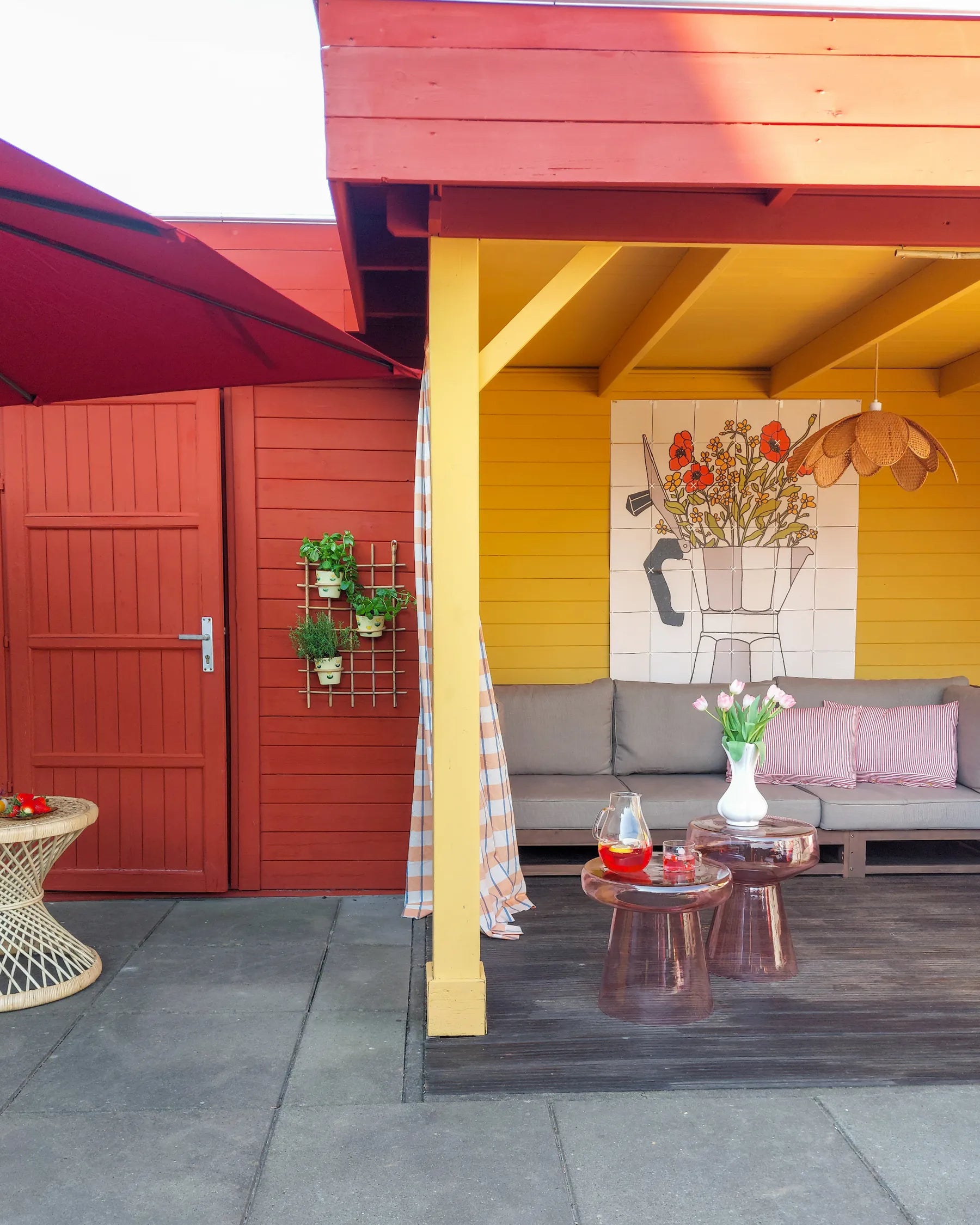 Side Table CALDERA Glass Red