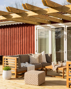 Pouffe NALLI Synthetic Material Taupe