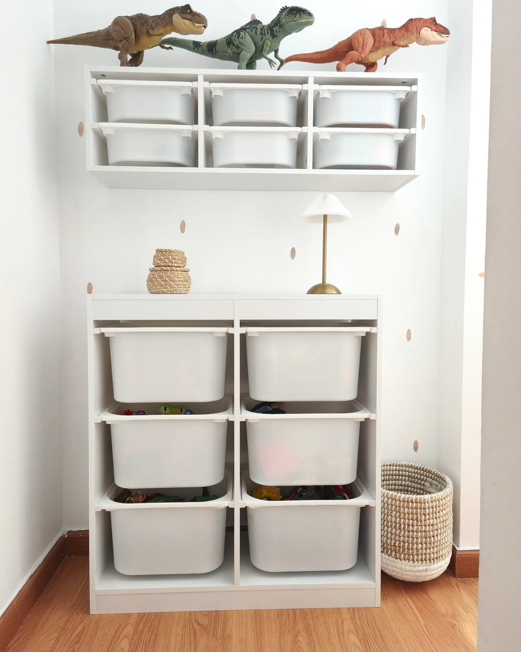Wall Shelf with Storage Boxes TOBIN White