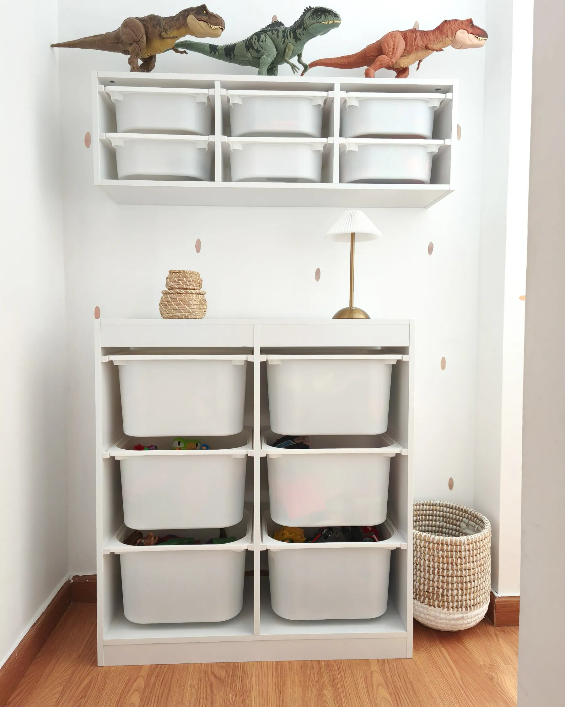 Shelf with 6 Storage Boxes TOBIN White