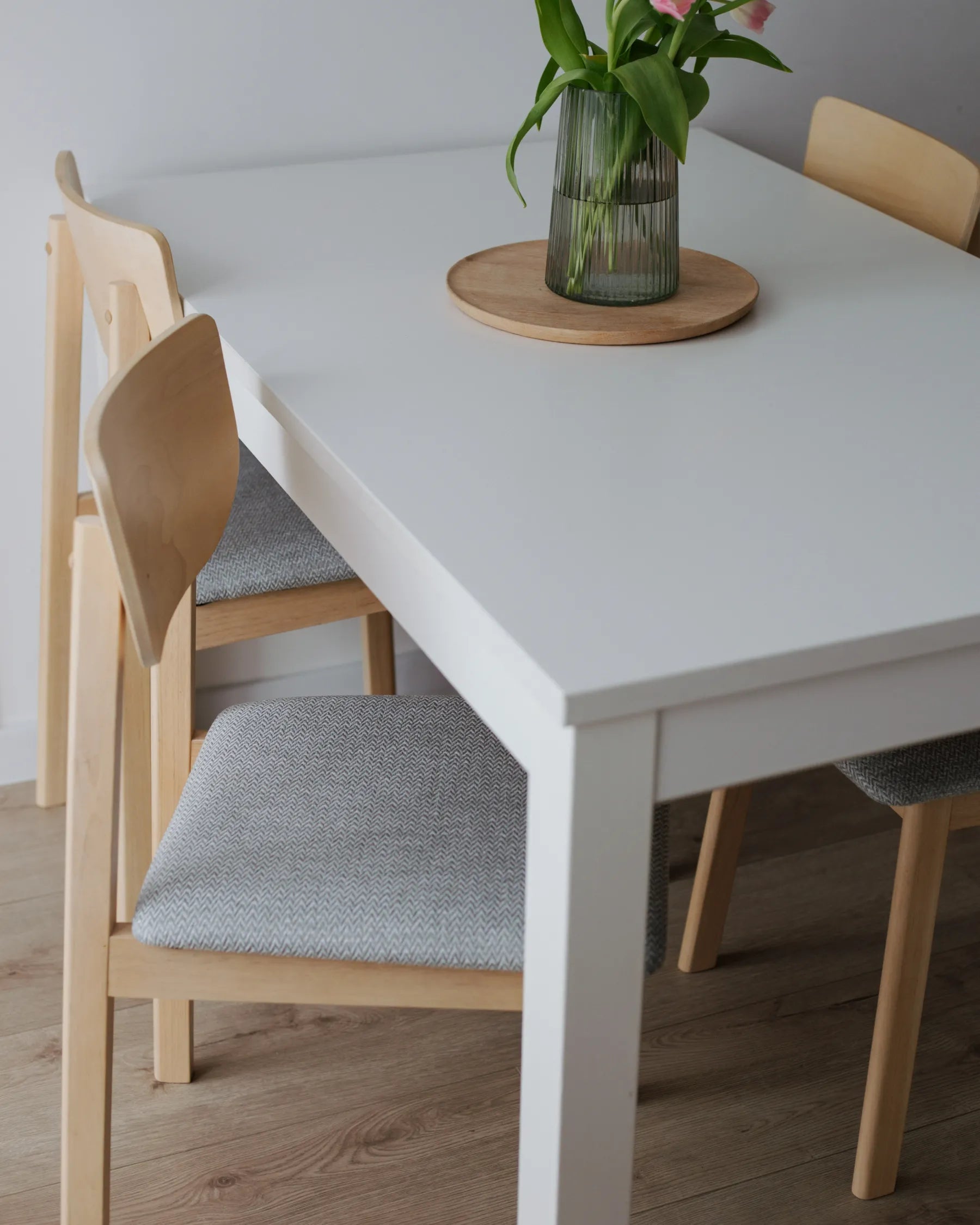 Set of 2 Dining Chairs SCANDIA Wood Light Grey