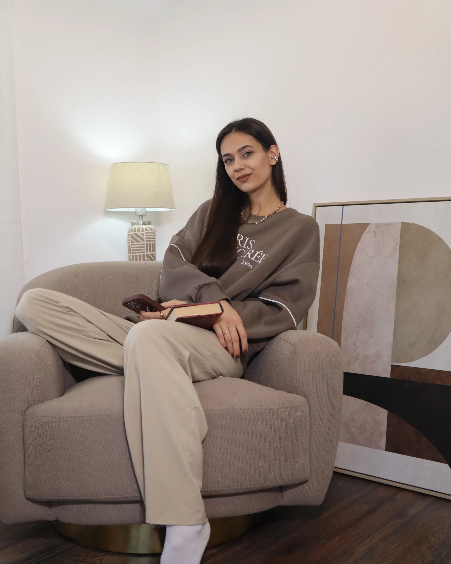 Armchair LEJRE Fabric Taupe