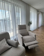 Recliner Chair SELVIK With Footrest Fabric Taupe