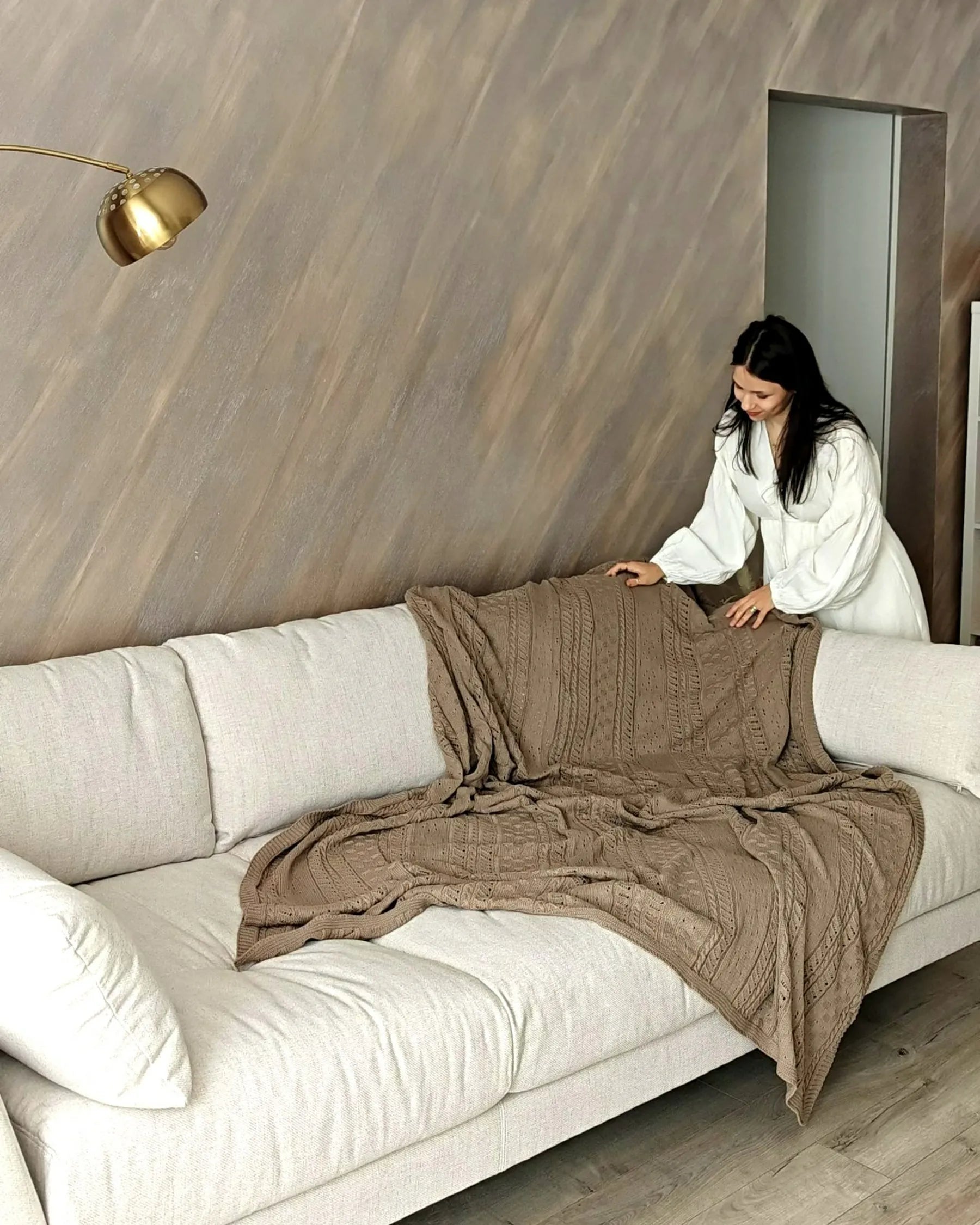 Sofa 4 Seater NENOLA Boucle Off-White