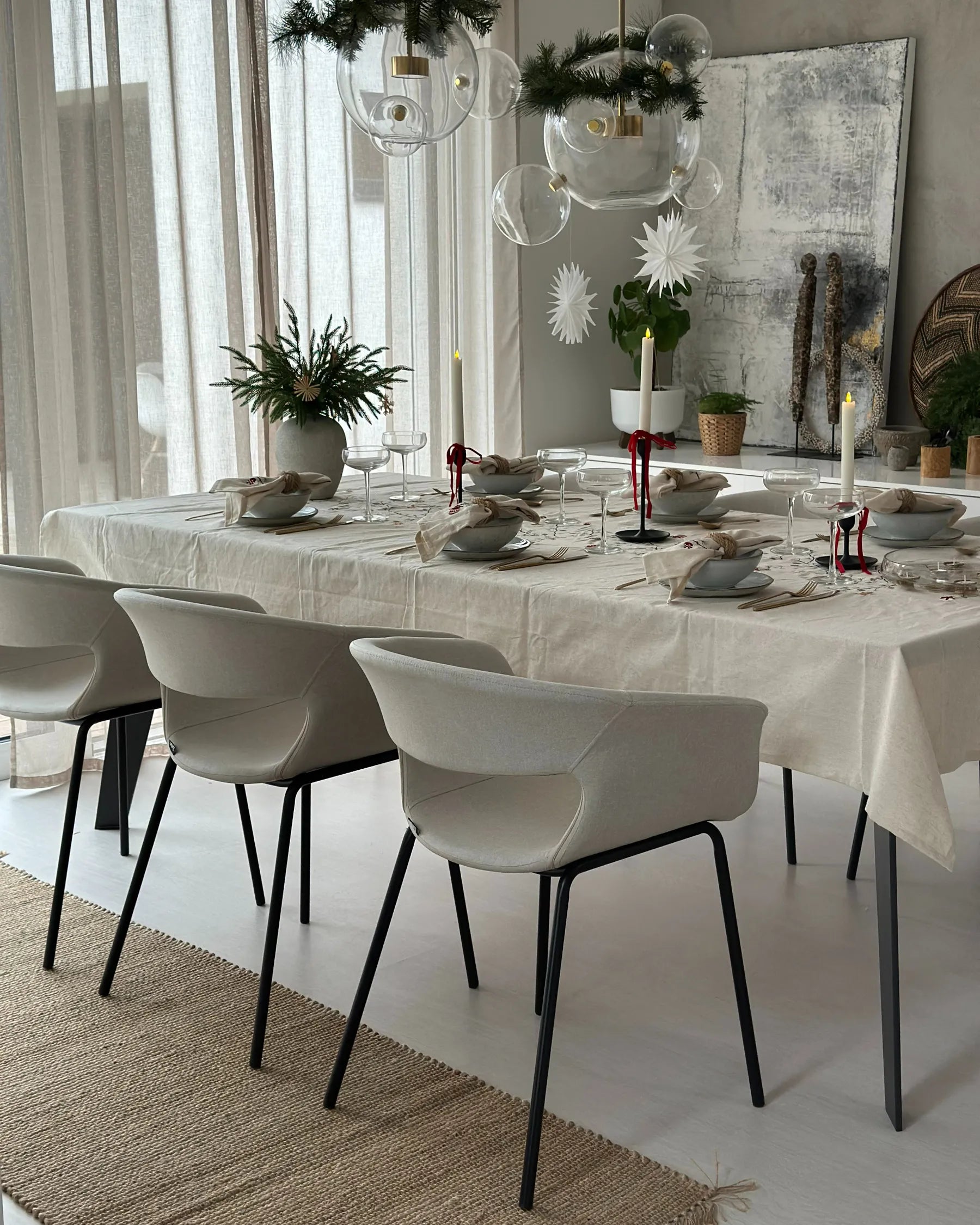 Set of 2 Dining Chairs ELMA Light Beige