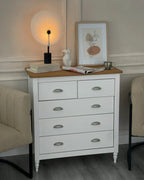 5 Drawer Chest SHILLINGTON Pine Wood White