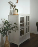 Glass Display Sideboard CARLET 71 cm White