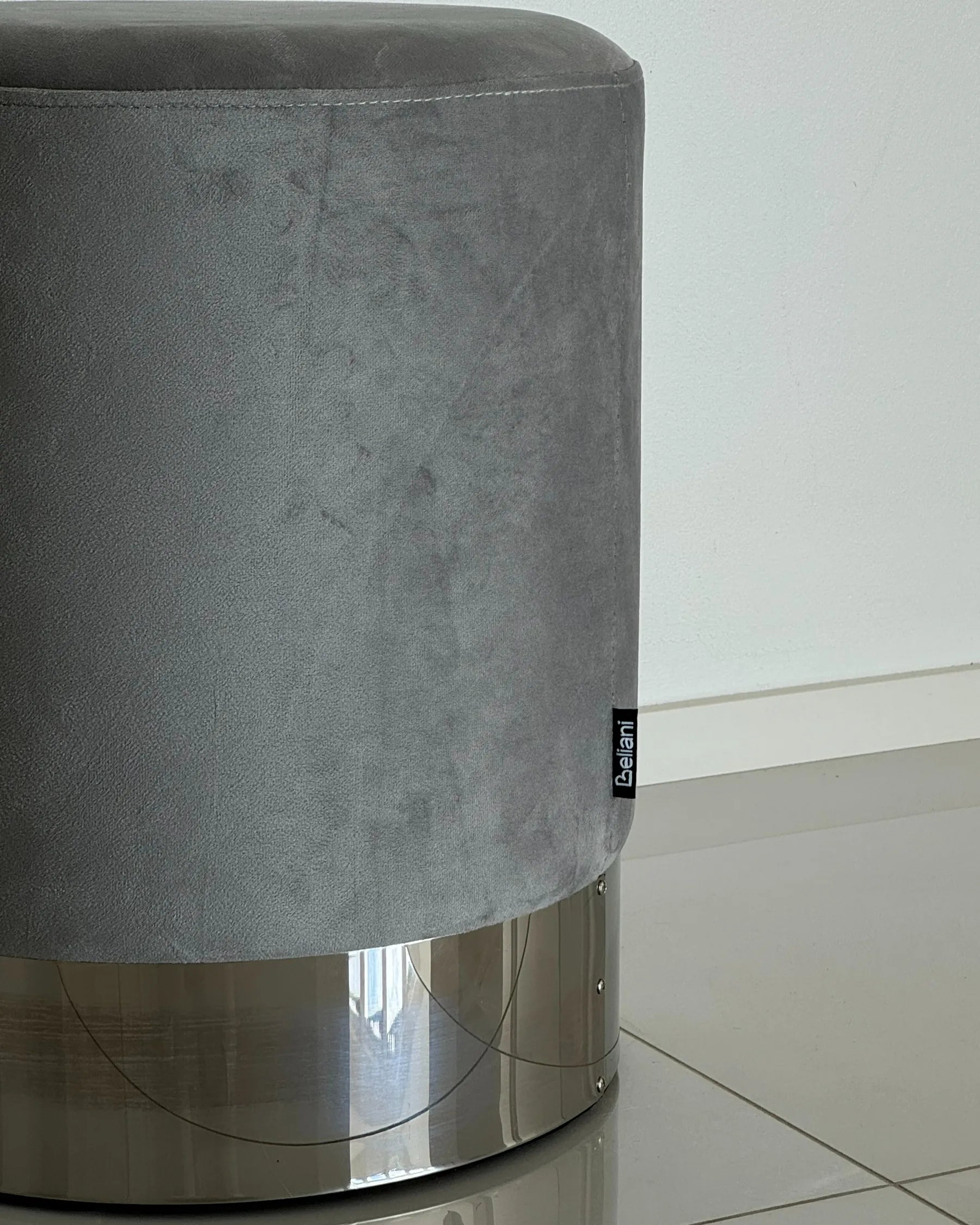 Pouffe BRIGITTE Velvet Grey