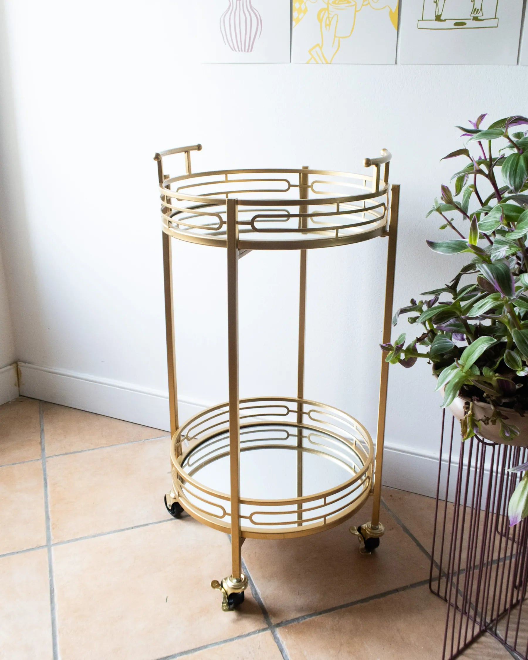 Kitchen Trolley FARLEY Metal Gold