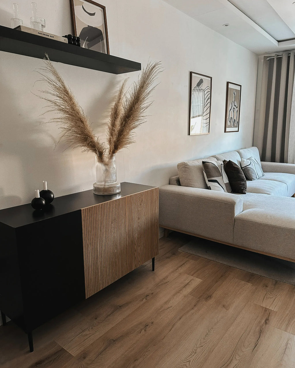 Cabinet BLYTHE Natural Ash Wood Black