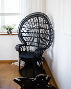 Peacock Chair EMMANUELLE Rattan Black