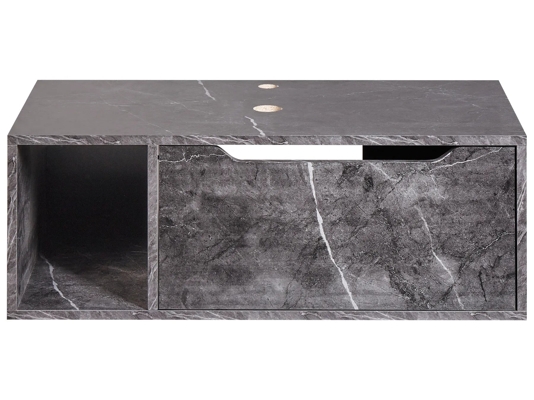 Wall Mounted Vanity Unit CASCAVEL 80 cm Black Marble