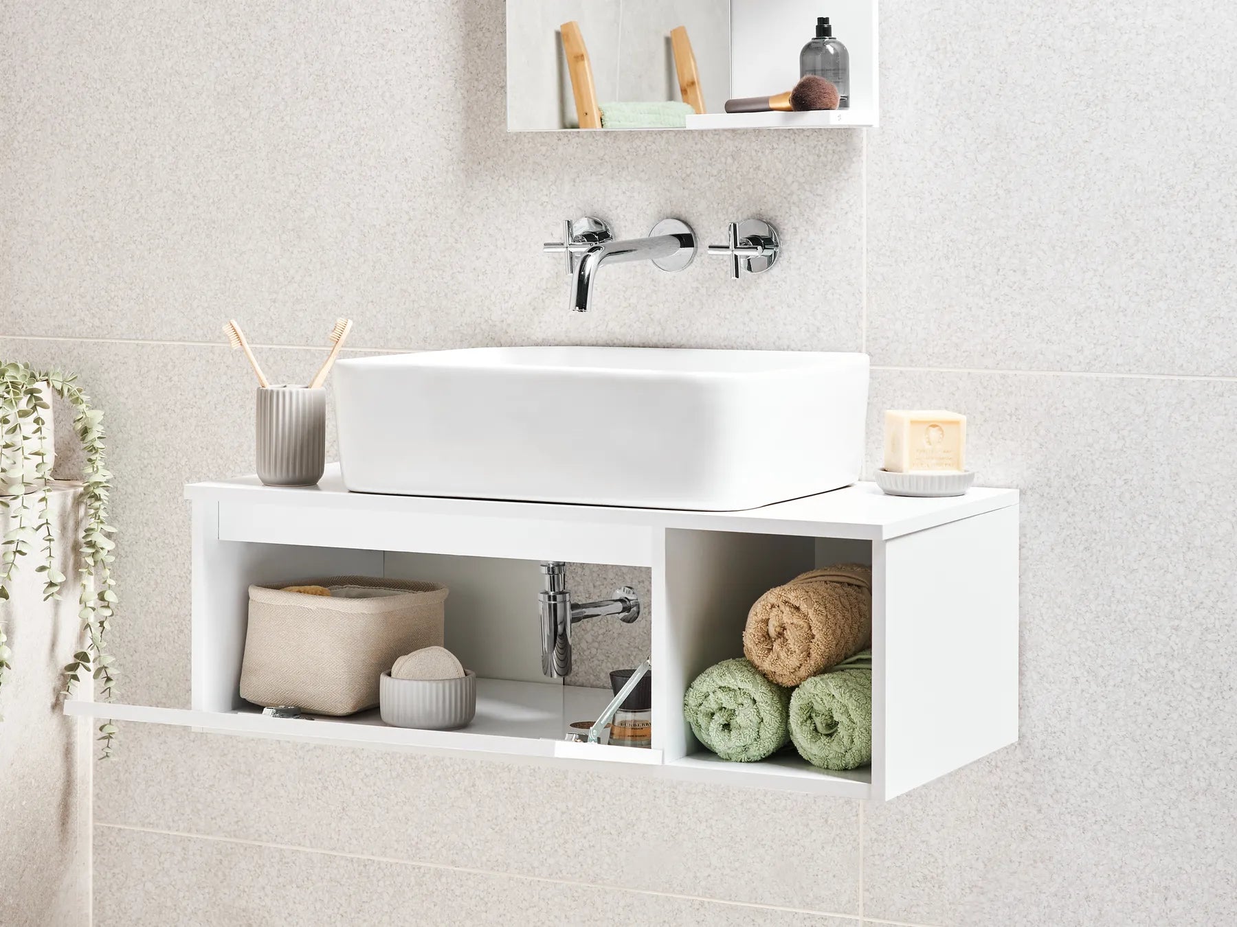 Wall Mounted Vanity Unit RUPANCO 80 cm White