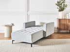 Chaise Longue ABERDEEN Velvet Light Grey