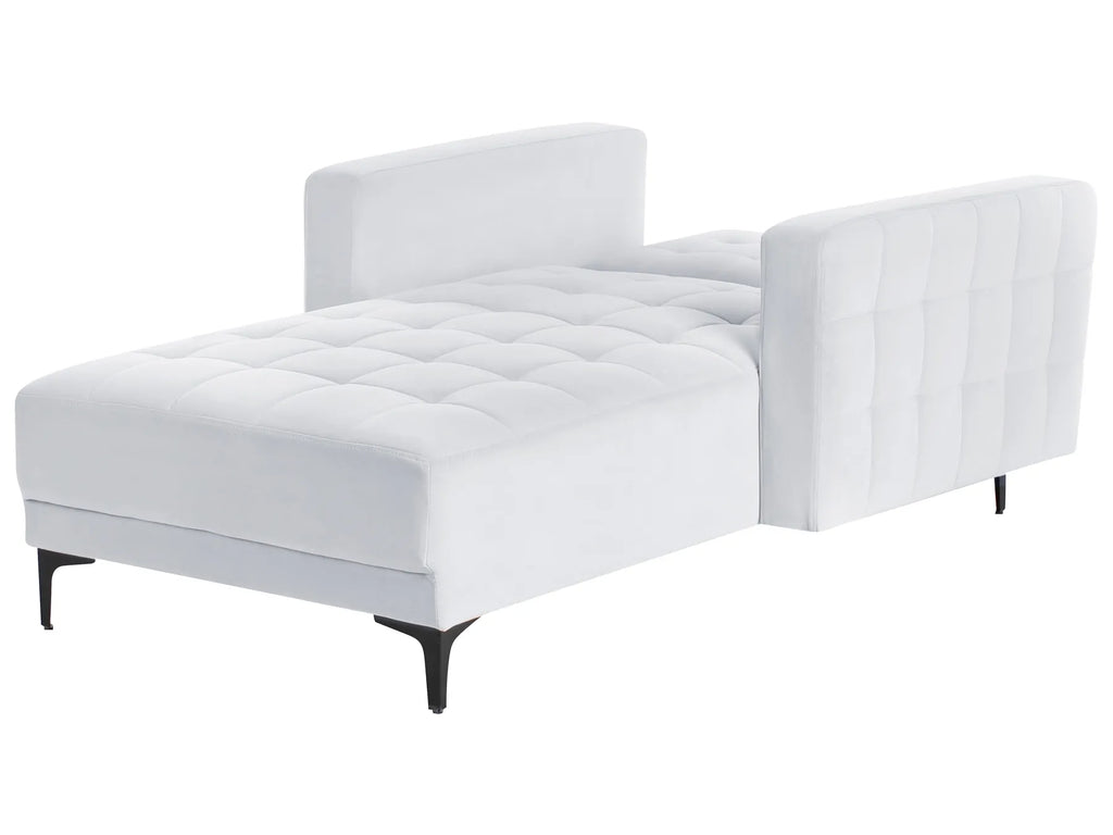 Chaise Longue ABERDEEN Velvet Light Grey