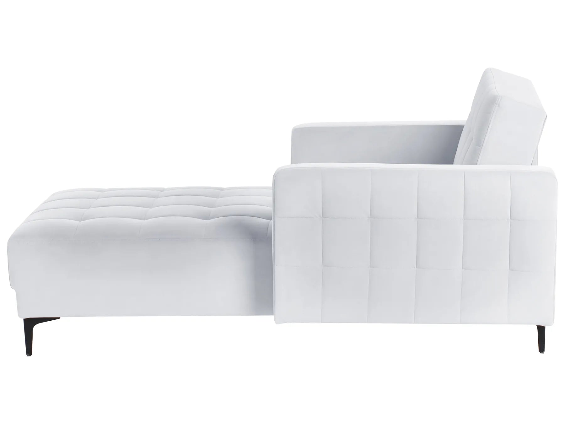 Chaise Longue ABERDEEN Velvet Light Grey