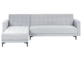 Modular Corner Sofa Bed 4 Seater ABERDEEN Velvet Light Grey Right Hand