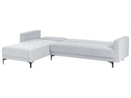 Modular Corner Sofa Bed 4 Seater ABERDEEN Velvet Light Grey Right Hand