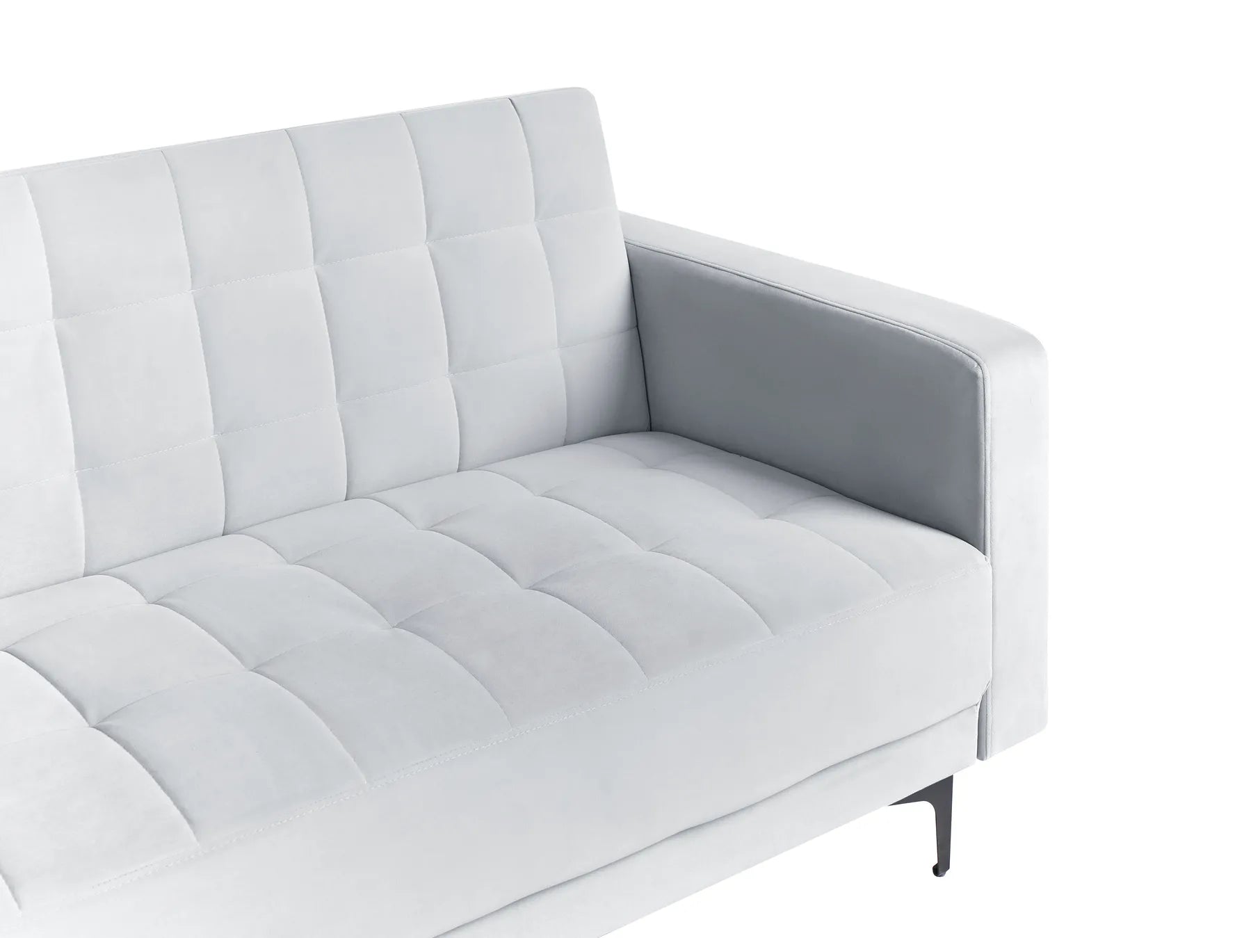 Modular Corner Sofa Bed 4 Seater ABERDEEN Velvet Light Grey Right Hand