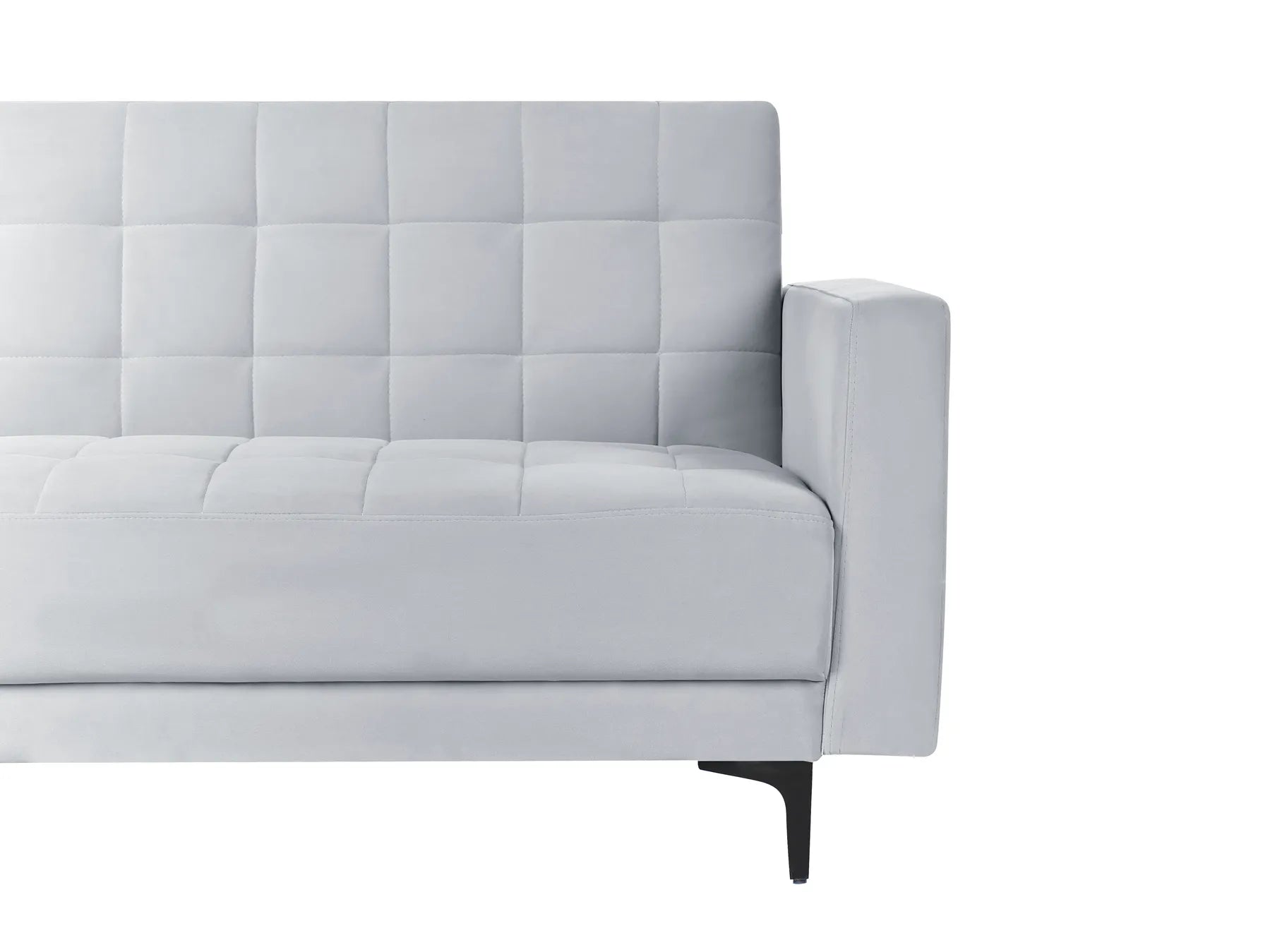 Modular Corner Sofa Bed 4 Seater ABERDEEN Velvet Light Grey Right Hand