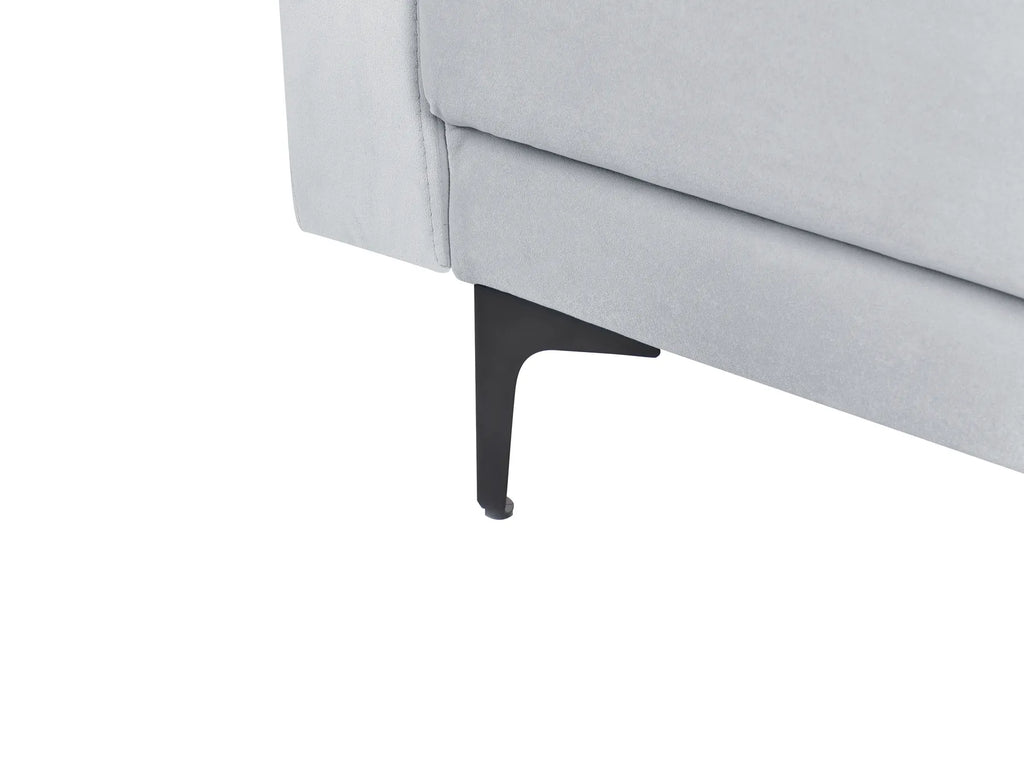 Modular Corner Sofa Bed 4 Seater ABERDEEN Velvet Light Grey Right Hand