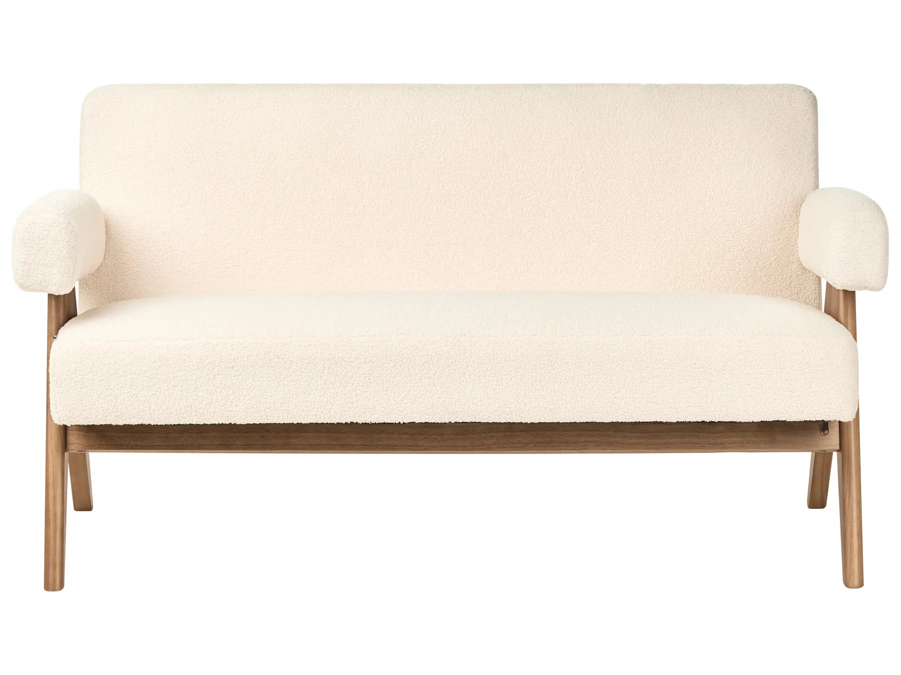 Sofa 2 Seater TAMRE Boucle Off-White/ Dark Brown