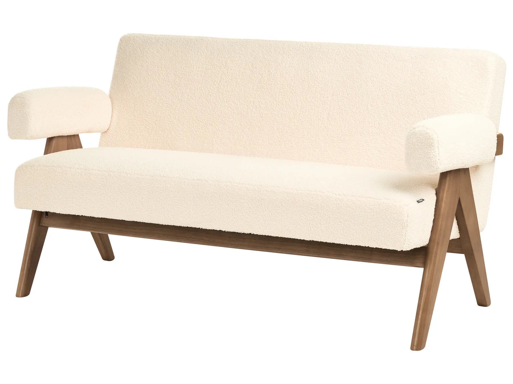 Sofa 2 Seater TAMRE Boucle Off-White/ Dark Brown