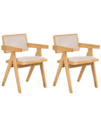 Set of 2 Dining Chairs CARMODY Wood Light Brown