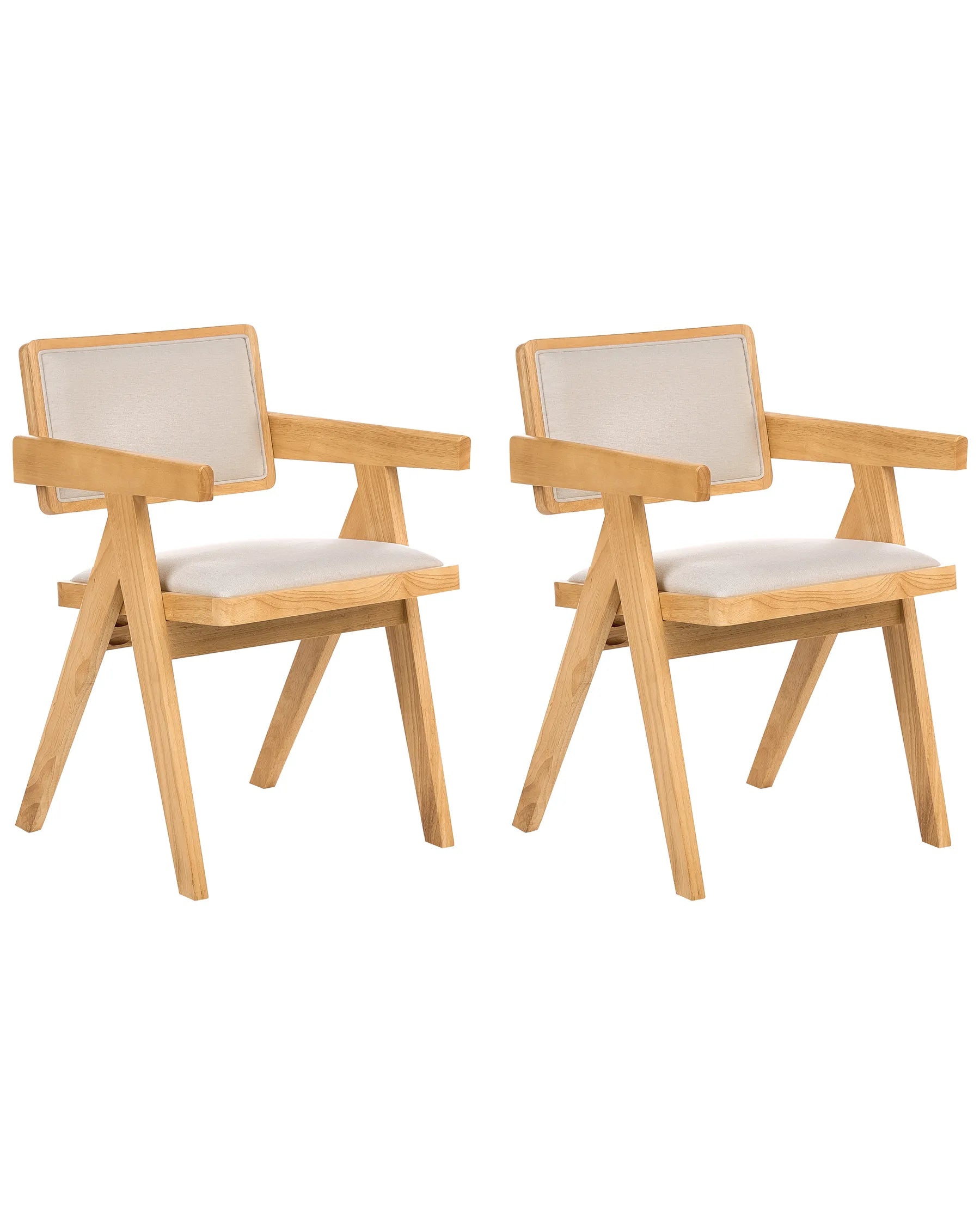 Set of 2 Dining Chairs CARMODY Wood Light Brown