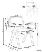 Set of 2 Dining Chairs CARMODY Wood Light Brown