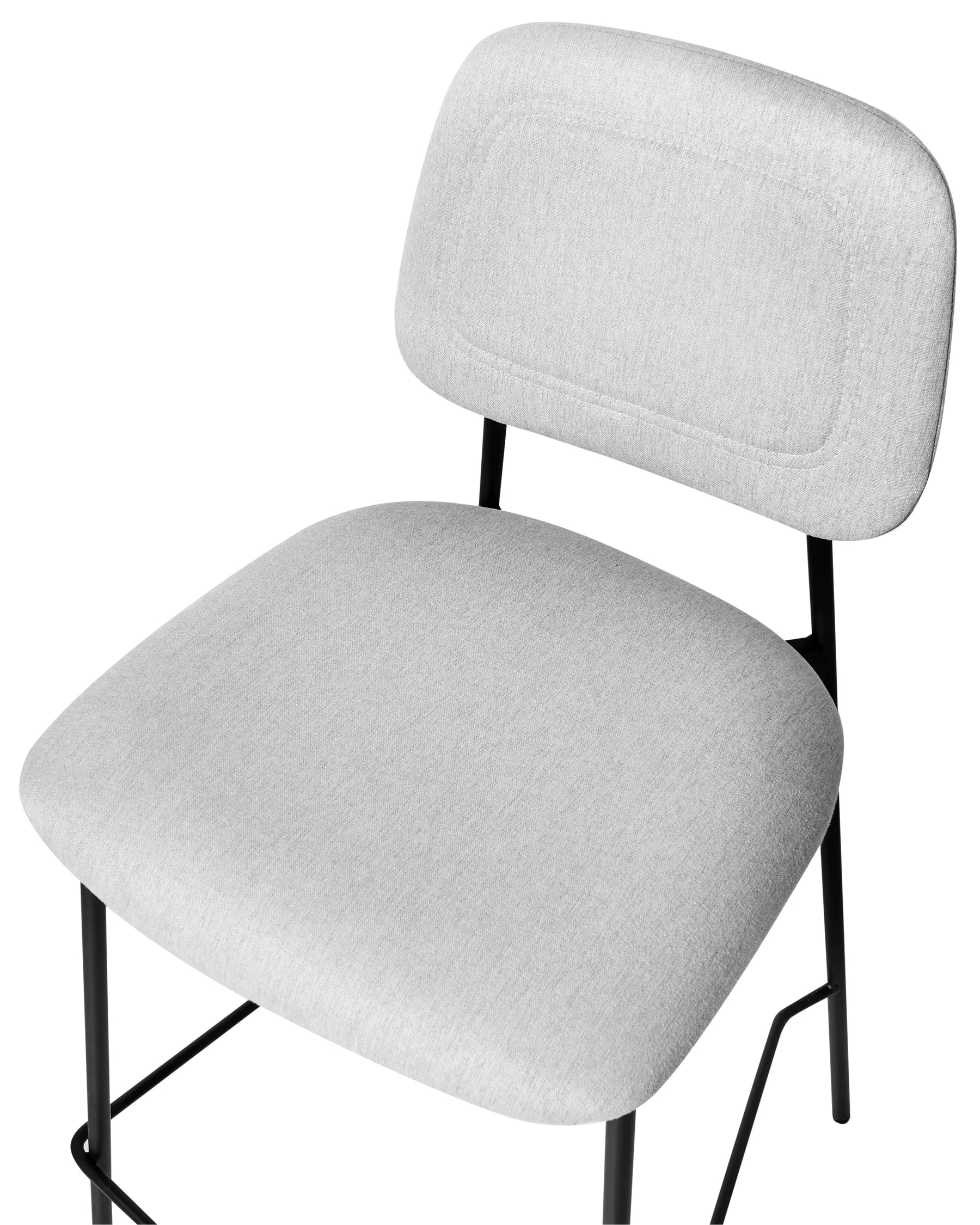 Set of 2 Bar Chairs DUETTE Faux Linen Light Grey
