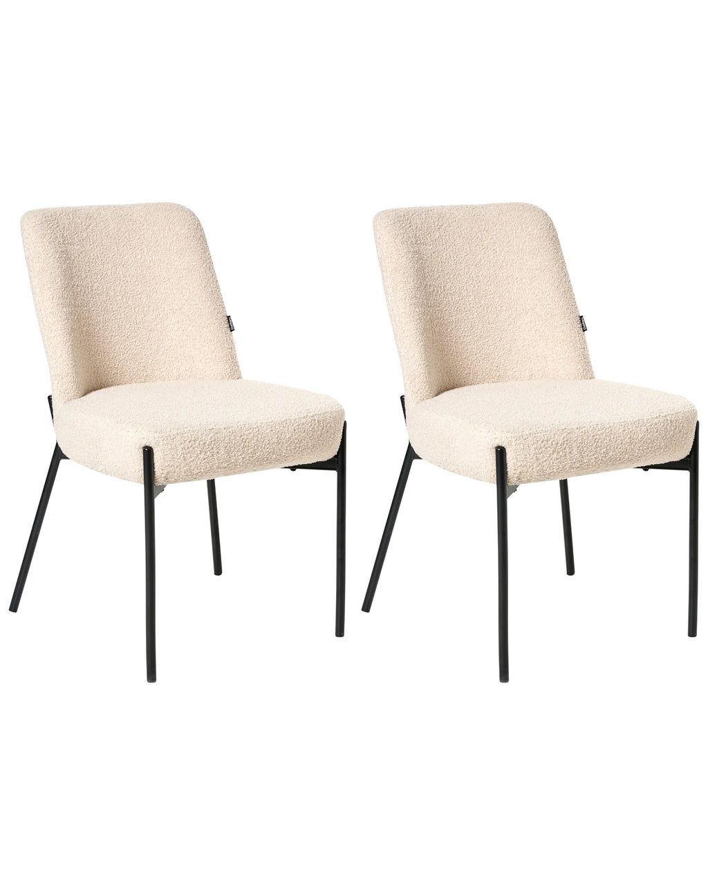Set of 2 Chairs Boucle Light Beige