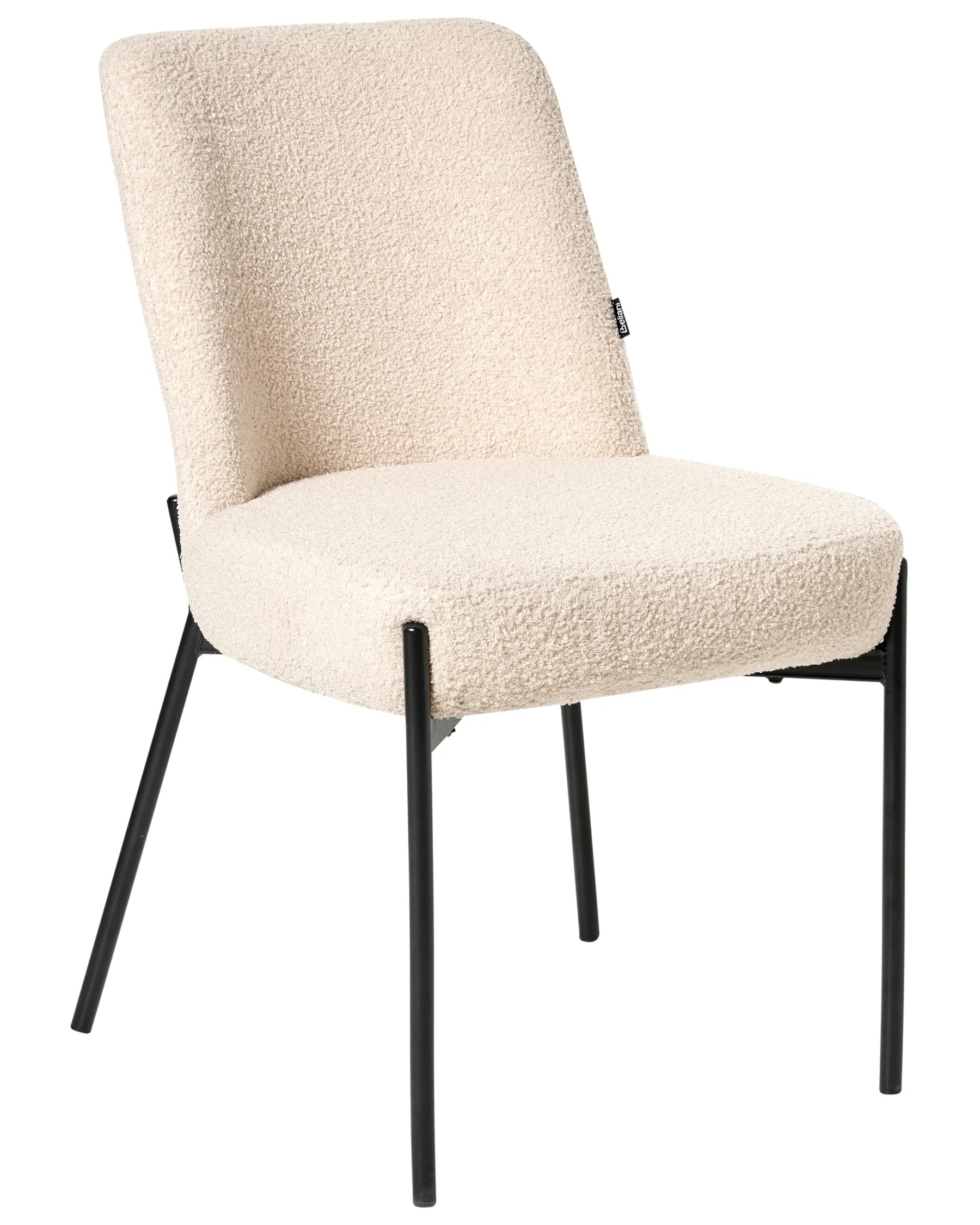 Set of 2 Chairs Boucle Light Beige