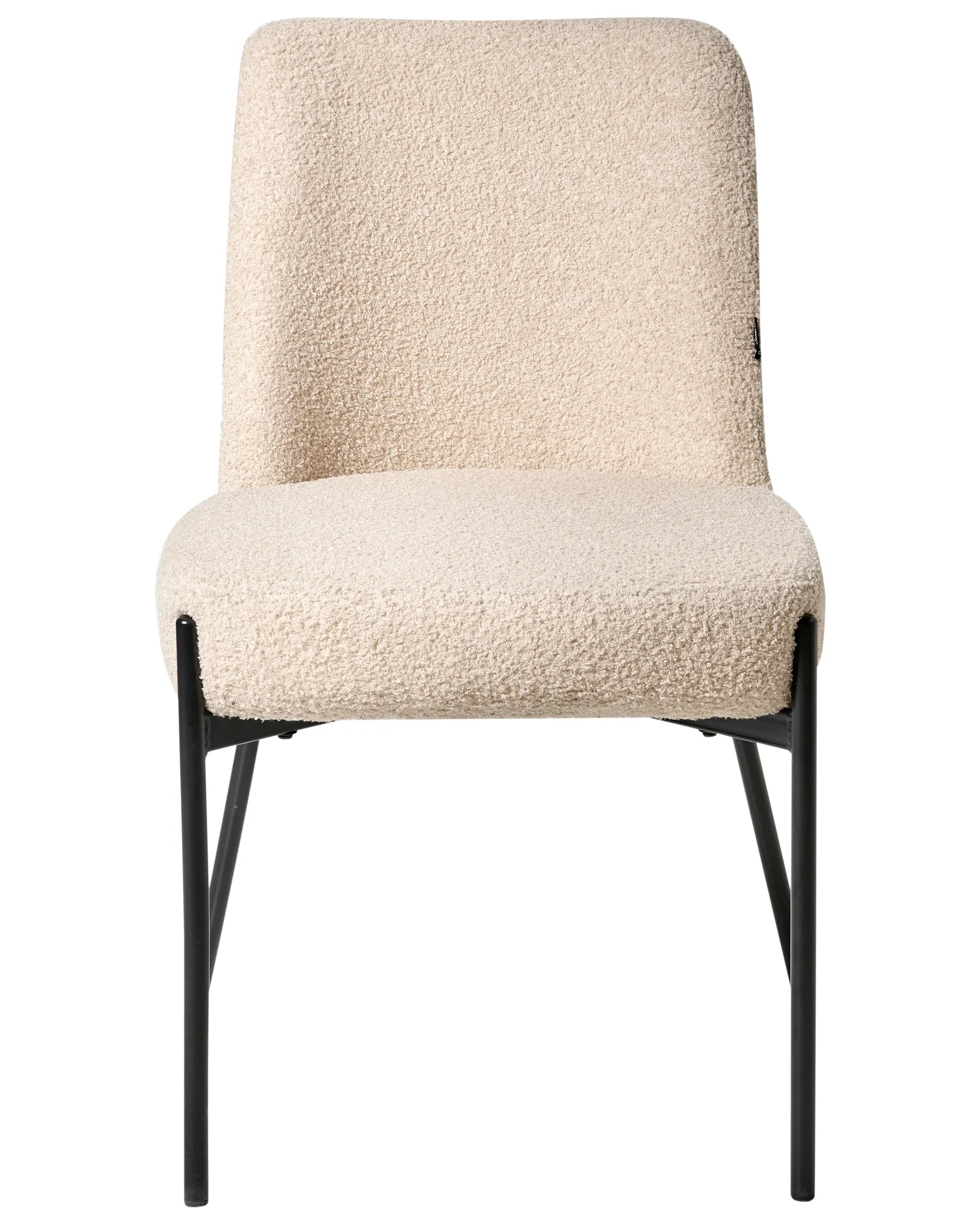 Set of 2 Chairs Boucle Light Beige