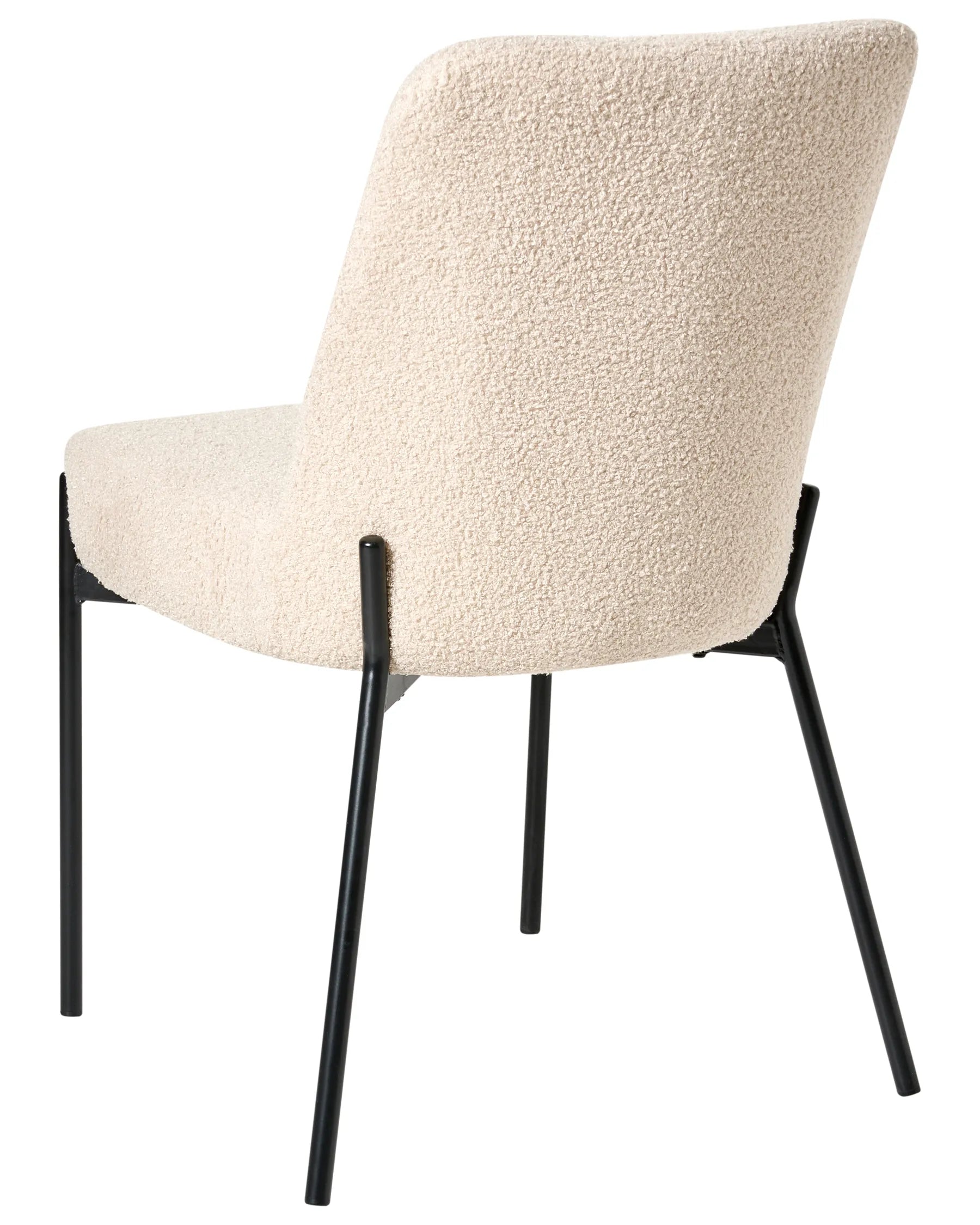 Set of 2 Chairs Boucle Light Beige